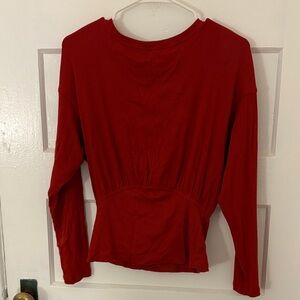 lululemon athletica Red Long-Sleeve Gathered Waist Top